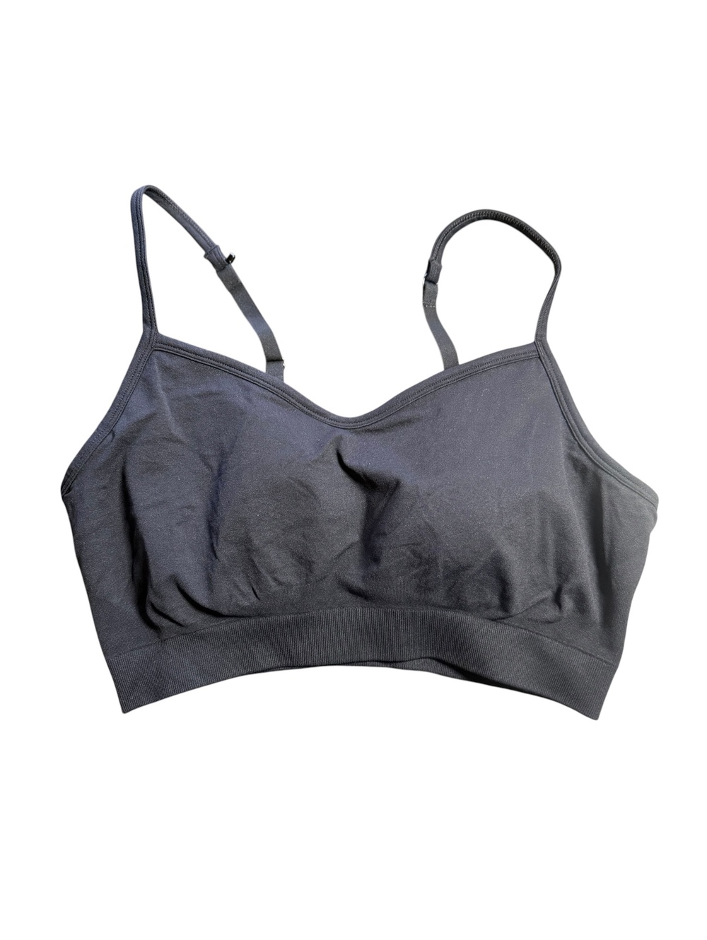 ATHLETA black pull over renew bra w J-hook back option size Medium D-DD cup New